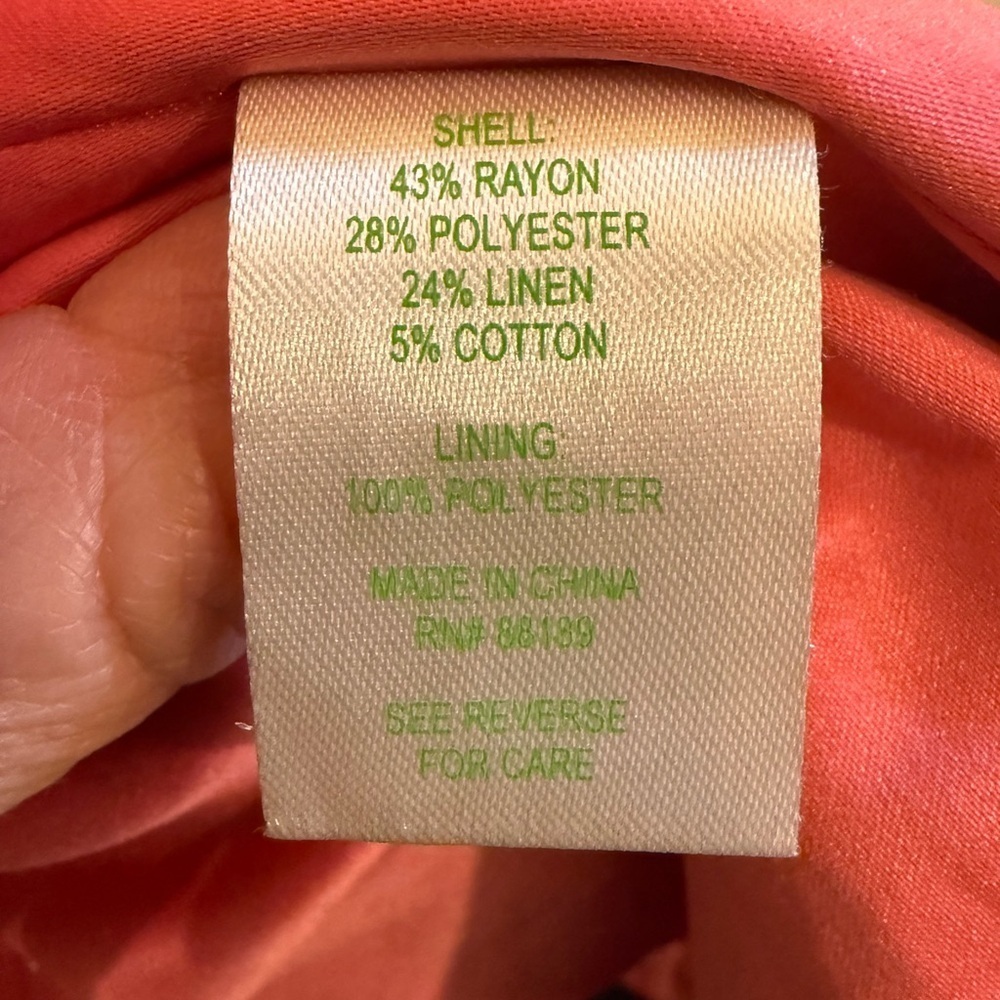 Lilly Pulitzer Ruffle Black Trench Coat with Pink Lining - Picture 6 of 16